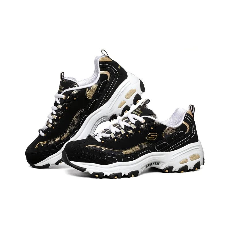 Skechers D Lites 1.0 Black/White/Golden Women's-2