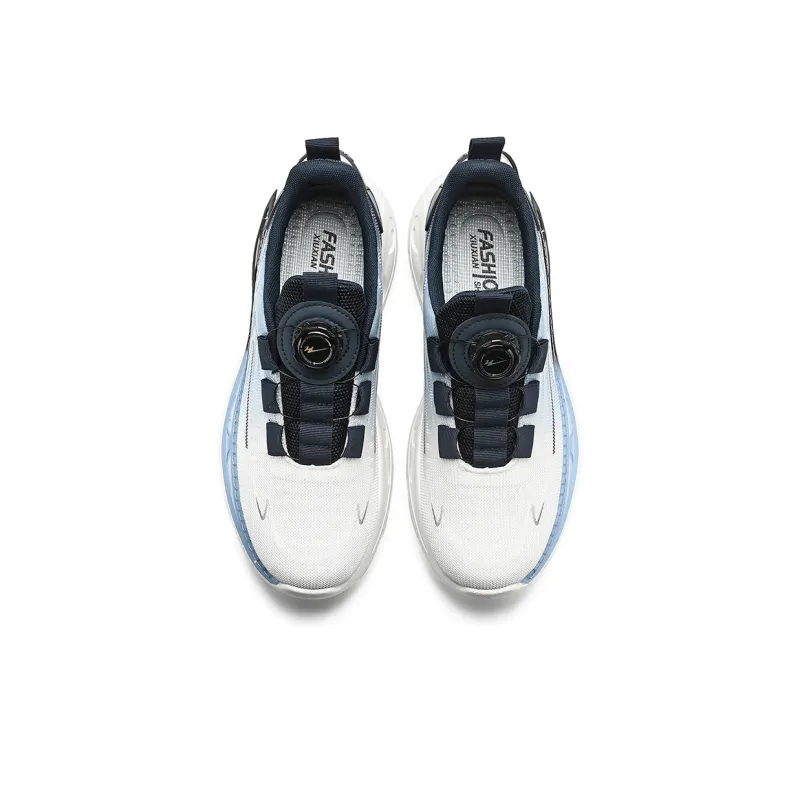 Binary Height Increasing Rebound Low Top Running Shoes Men's White Blue-3