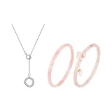 Pink Purple 2 Pack+S925 Silver Necklace