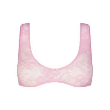 SKIMS STRETCH LACE PLUNGE BRALETTE Bra Women's 1 Pack Cotton Candy/Cotton Sugar