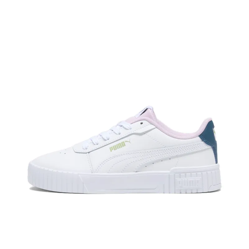 PUMA Carina 2.0 Slip Resistant, Abrasion Resistant, Lightweight Low Top Skateboard Shoes Women's White Pink-0
