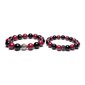 MOUNTAINS AND MANS Reconstructed Cinnabar Auspicious Beaded Bracelet Unisex