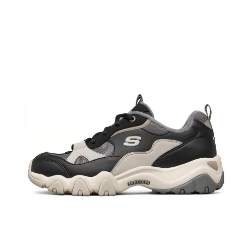 Skechers D Lites 2.0 Sports Shoes Black/White/Grey Women's