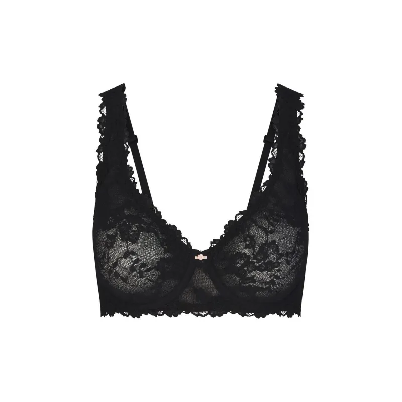 SKIMS STRETCH LACE UNLINED FULL COVERAGE BRA Bra Women's 1 Pack ONYX/Onyx-0