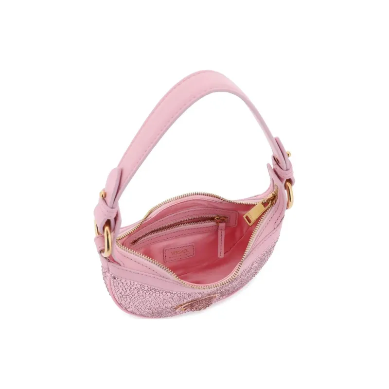 VERSACE Repeat Series Viscose Hobo Bag Handbag Mini Women's Pink-2