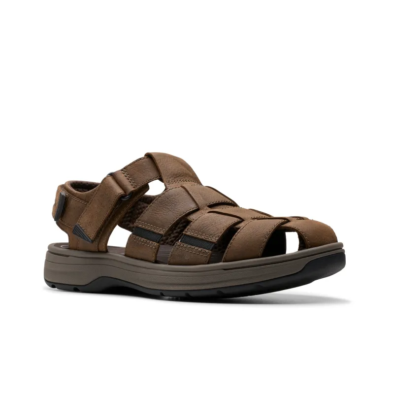 Clarks Beach Sandals Men Dark Brown-1