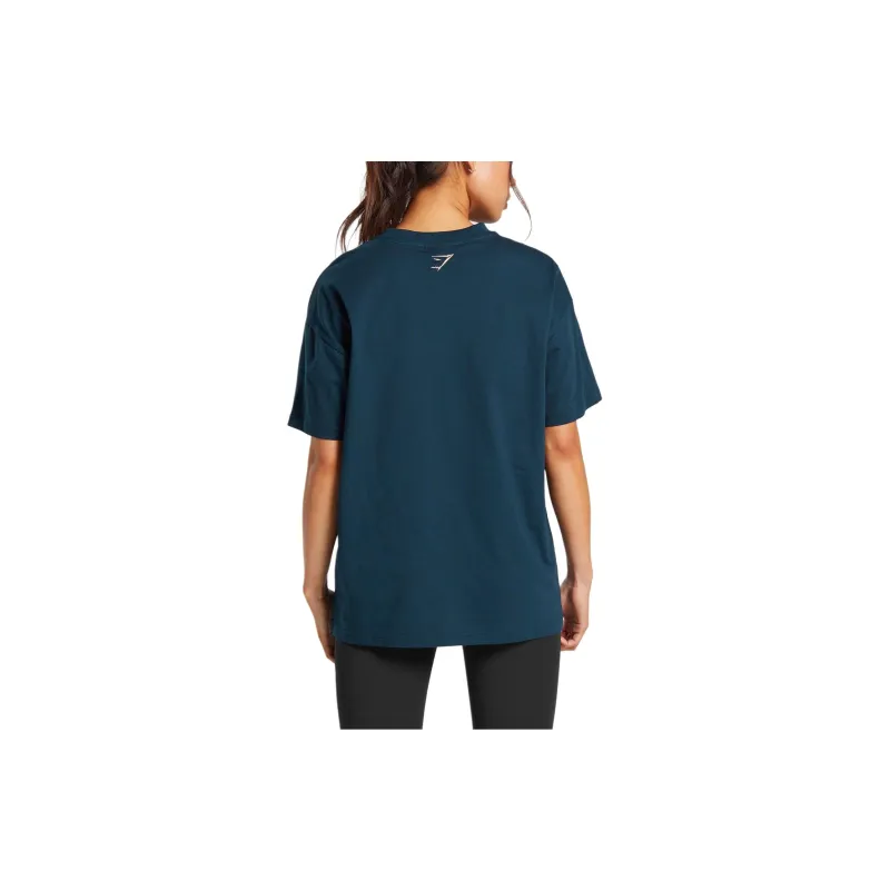 GYMSHARK BLOCK OVERSIZED T-SHIRT T-Shirt Women's Marine Blue-1