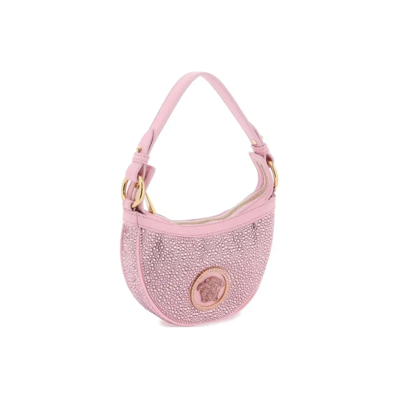 VERSACE Repeat Series Viscose Hobo Bag Handbag Mini Women's Pink-1