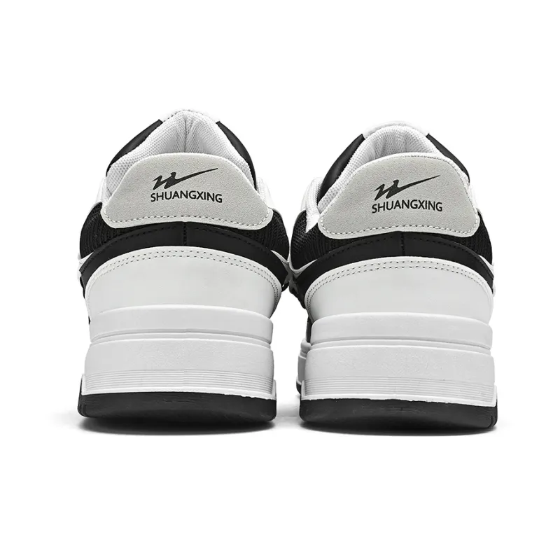 Binary Lightweight Breathable And Supportive Low Top Skateboard Shoes Men's Black White-5