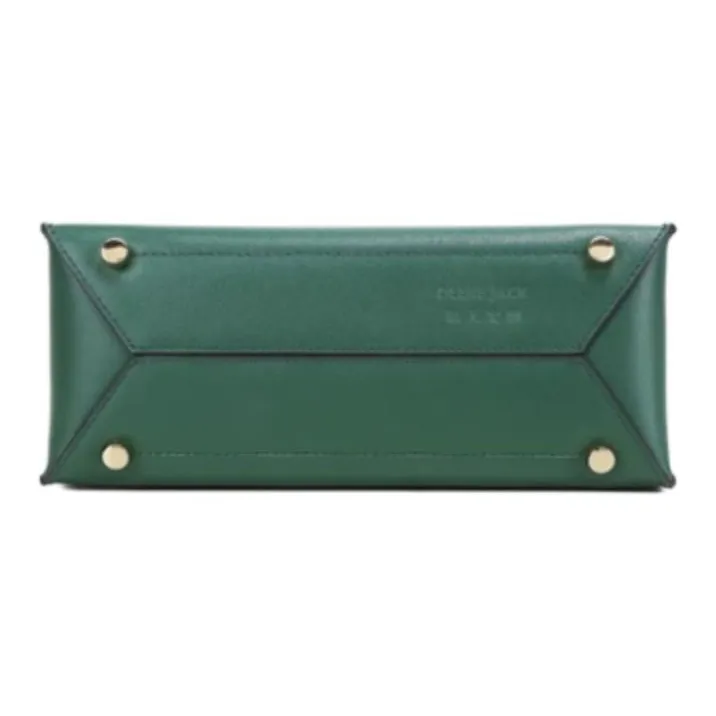 DEERE JACK Cow Split Leather Tote Bag Shopping Bag Shoulder Bag Crossbody Bag Handbag Medium Size Women's White & Green-4
