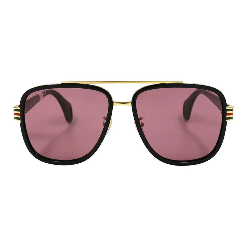 GUCCI Titanium Alloy Plastic Aviator Sunglasses Women's Black-1