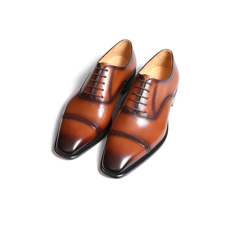 IGESHI Dress Shoes Men's Yellow Brown-2