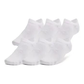 Under Armour Essential No Show Socks Unisex 6 Pack White
