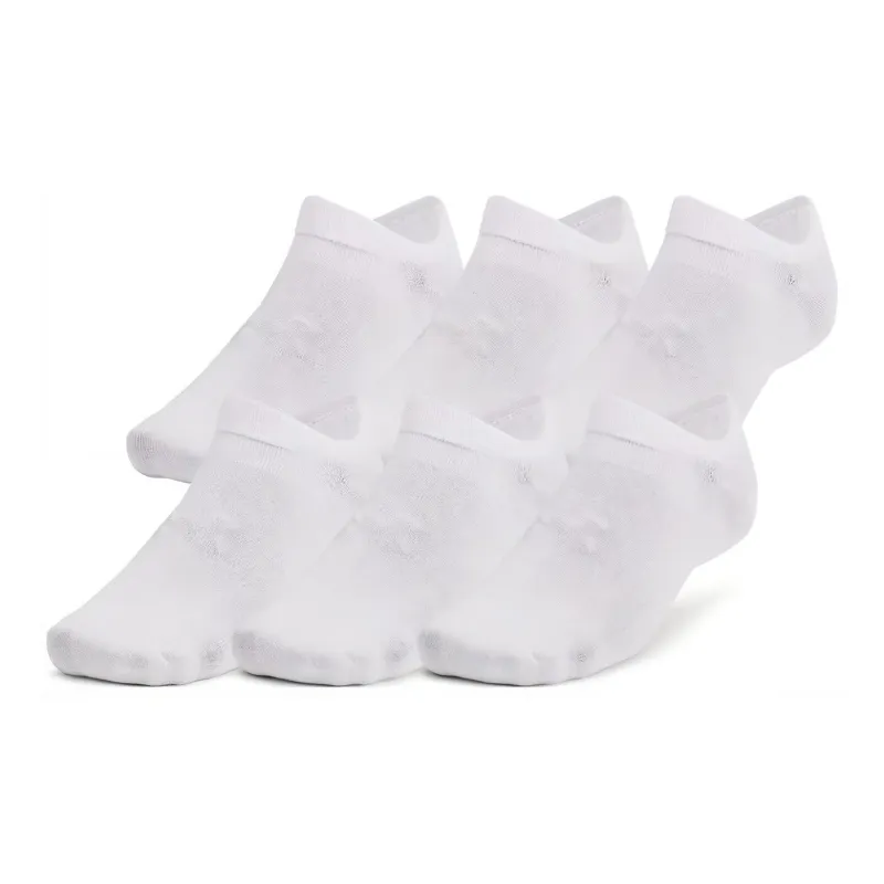 Under Armour Essential No-Show Socks Unisex 6 Pack White-0