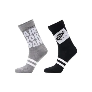 Jordan Mid Calf Socks All Unisex 2 Pack Black/Gray