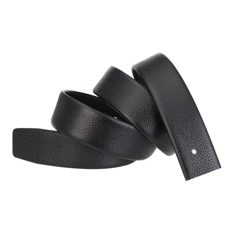 Cows Reign Litchi Grain Leather Belt With No Head No Head Button And Leather Strap Leather Belts Men's-4