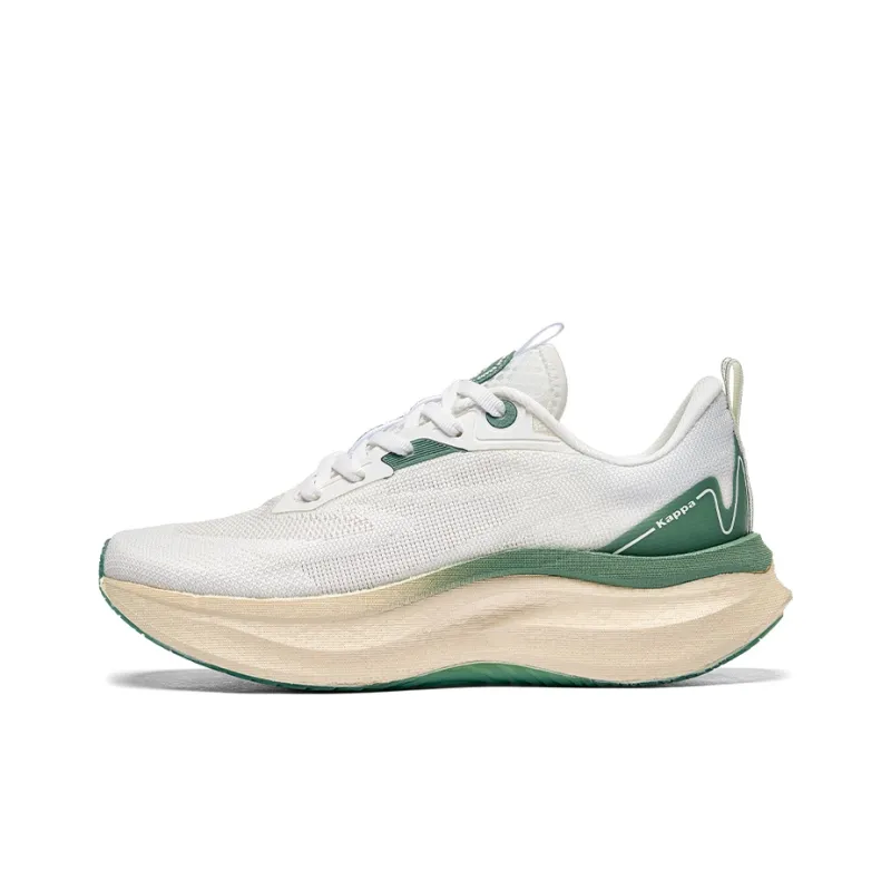 Kappa Abrasion Resistant Slip Resistant Low Top Running Shoes Unisex White Green-0
