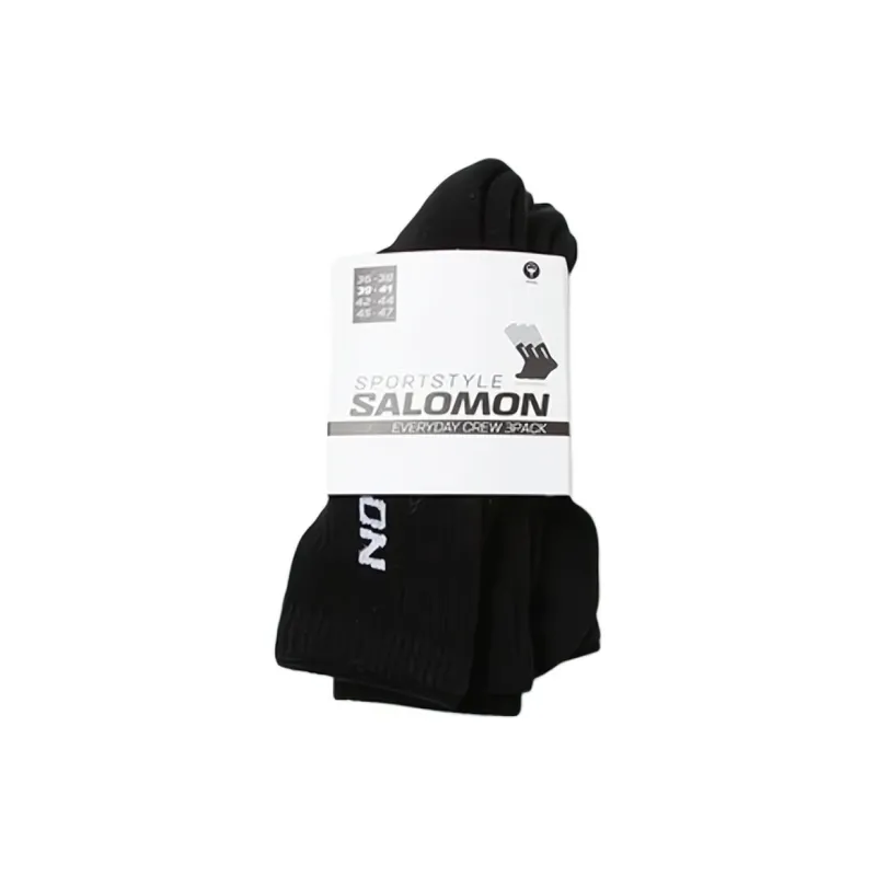 SALOMON Mid Calf Socks Men's 3 Pack Black-2