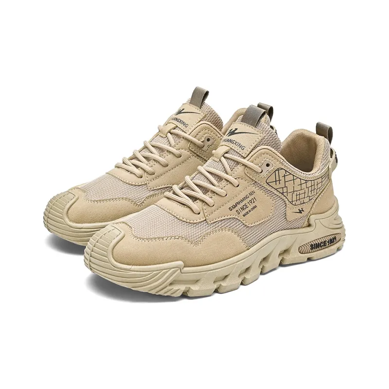 Binary Lightweight Height Increasing Rebound Low Top Casual Shoes Men's Khaki-4