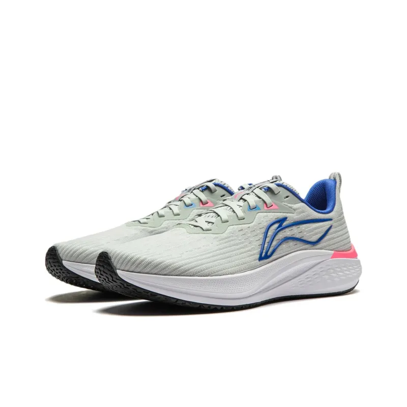 LiNing Red Hare 7 Cushioning Anti Slip And Wear Resistant Lightweight Rebound Low Top Running Shoes Men's Gray White-2