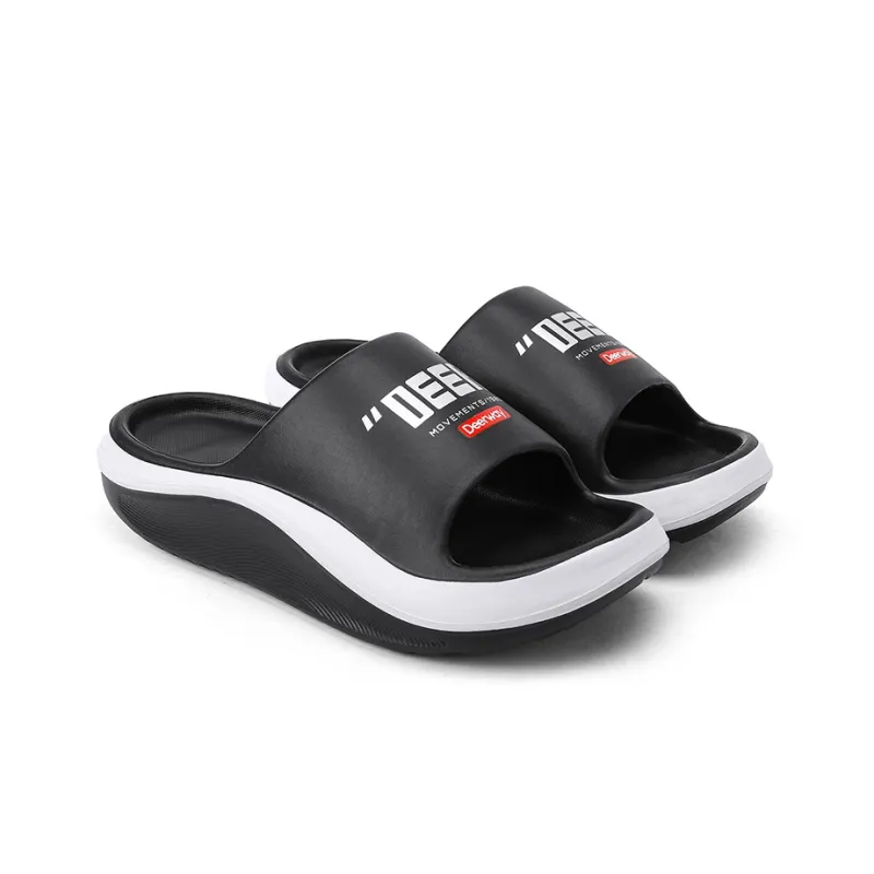 DEERWAY Slide Slippers Men Khaki Orange/Black/White-17