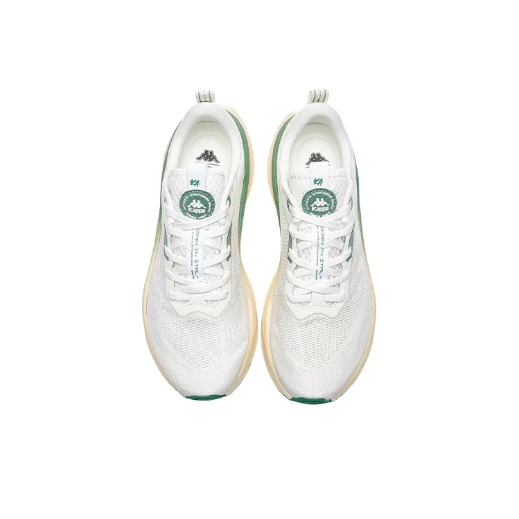 Kappa Abrasion Resistant Slip Resistant Low Top Running Shoes Unisex White Green-3