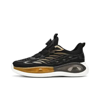 Binary Height Increasing Rebound Low-Top Running Shoes Men's Black Gold
