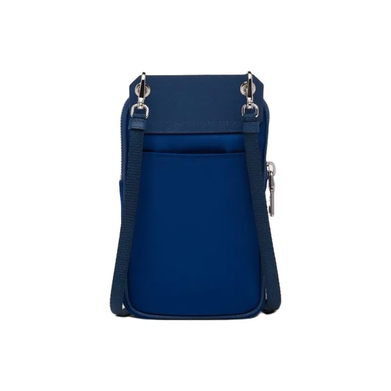 PRADA Nylon One Shoulder Crossbody Cell Phone Pouch Men's Blue-1
