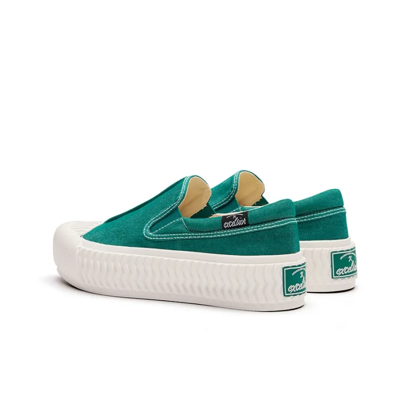 Excelsior Canvas Shoes Unisex Low Top Malta Blue/Brunswick Green/Snowflake Stone White-12