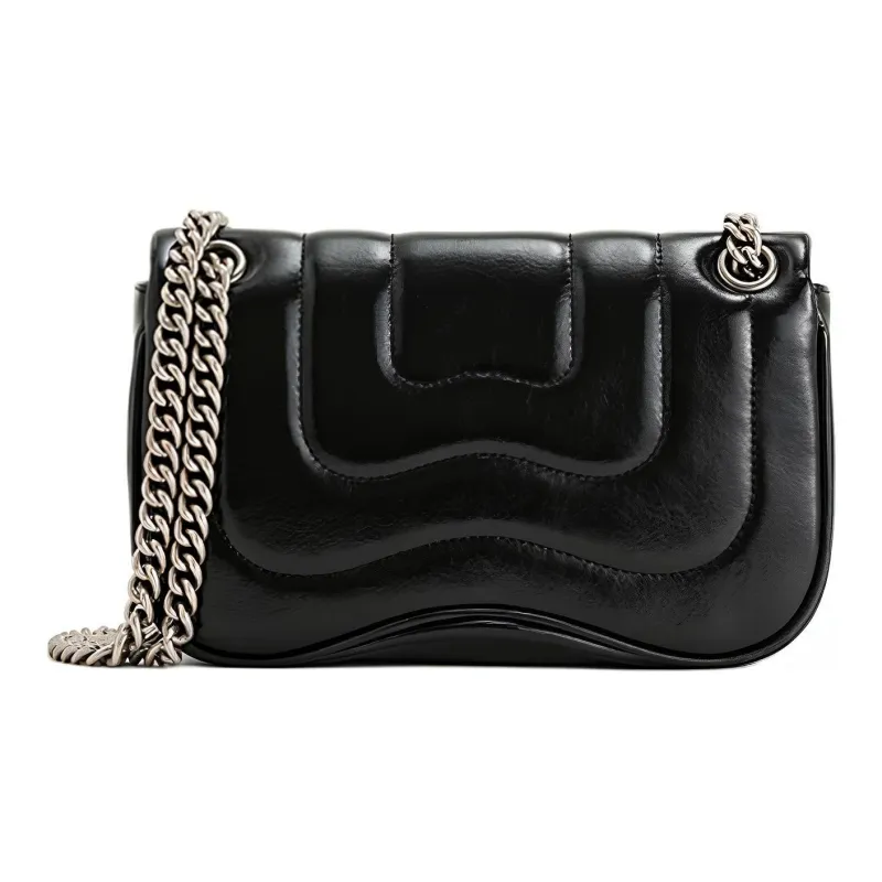JW PEI Artificial Leather Shoulder Bag Crossbody Bag Medium Size Women's Black-2