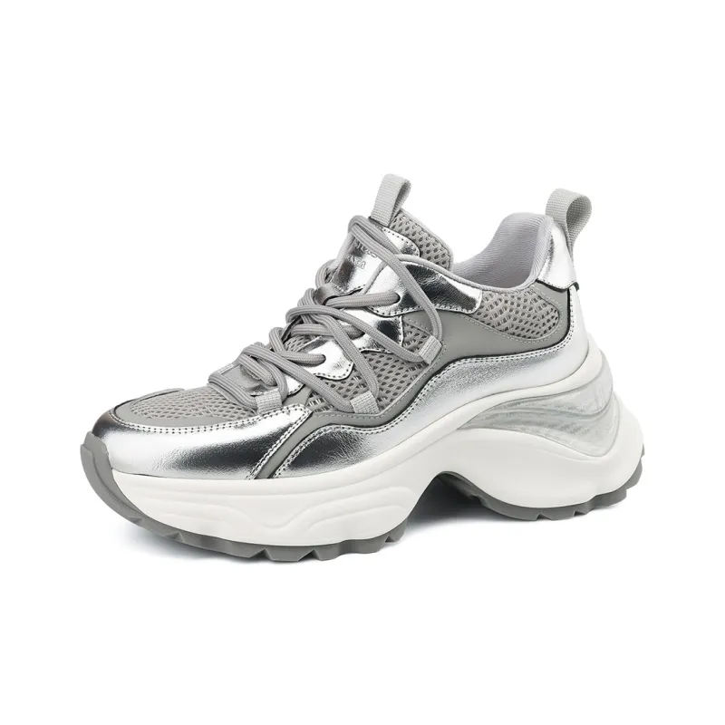 Rosa Bianca Cushioning Anti-Slip Wear-Resistant Breathable Height Increasing Low-Top Chunky Sneakers Women's-8