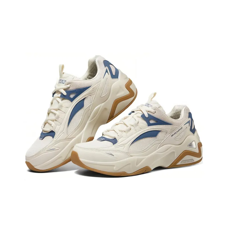 Skechers D'LITES HYPER BURST Running Shoes Men Low Top White Blue-2