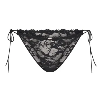 SKIMS STRETCH LACE TIE SIDE BIKINI Underpants Women's 1 Pack ONYX/Onyx