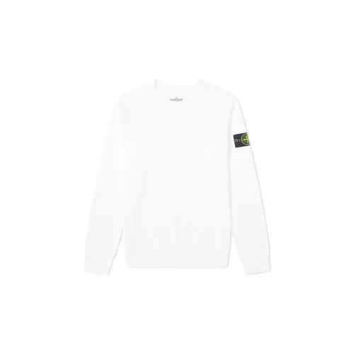 STONE ISLAND Garment Dyed Crew Round-neck Sweatshirt Men’s White