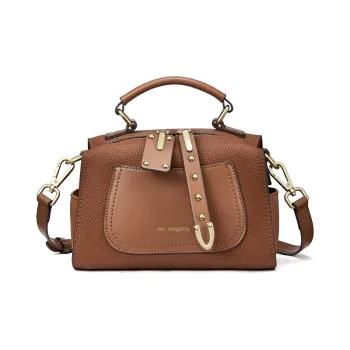 RED DRAGONFLY Cow Leather Pillow Bag Handbag Crossbody Bag Regular Women's Brown/Ecru/Gray