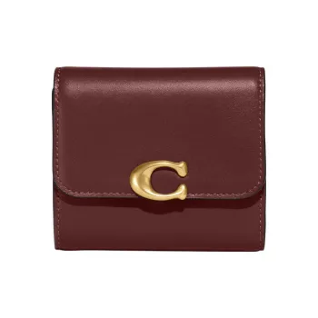 COACH Bandit Cow Leather Wallet Mini Women's Burgundy
