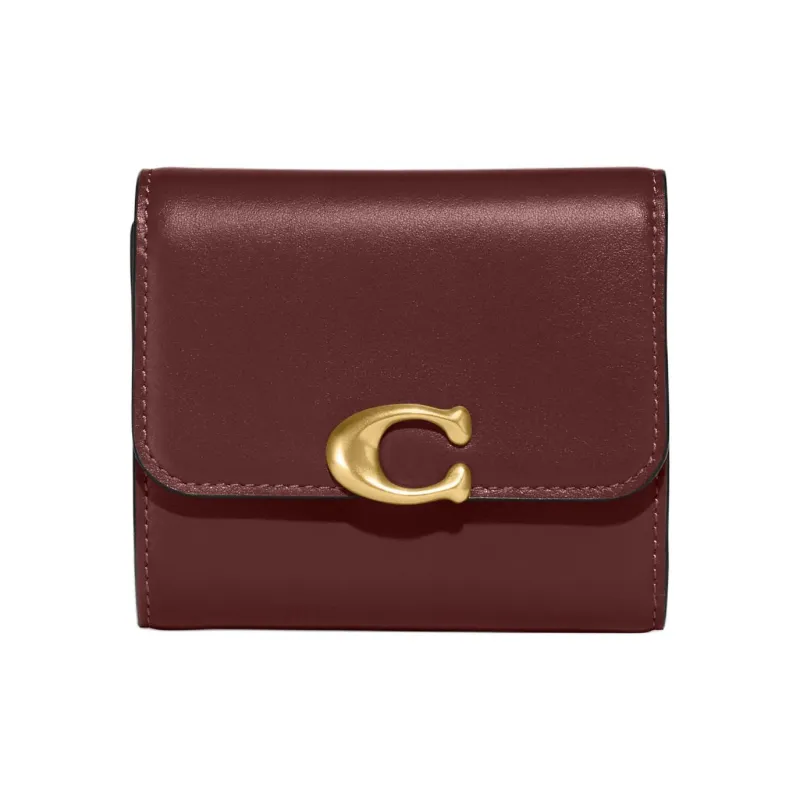 COACH Bandit Cow Leather Wallet Mini Women's Burgundy-0