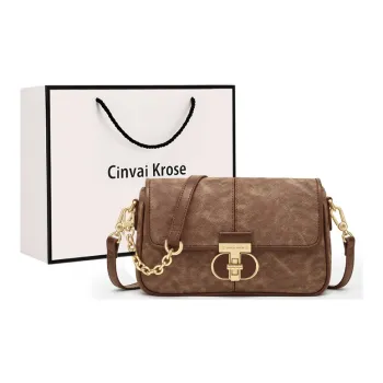 Simvay Clos PU Shoulder Bag Crossbody Bag Shoulder Bag Small Size Women's Brown/Black