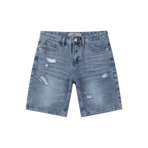 Tonlion Denim Shorts Men Light Blue