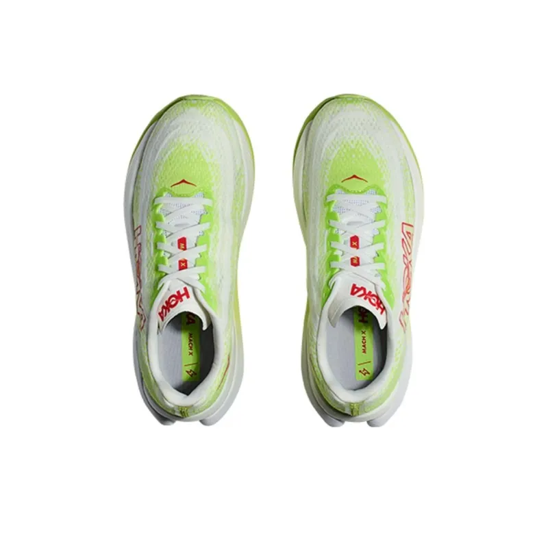 HOKA ONE ONE Mach X Cushioning Breathable Running Shoes Women's Green White-2