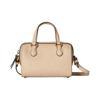GUCCI Leather Shoulder Bag Crossbody Bag Handbag Extra Mini Women's Light Beige