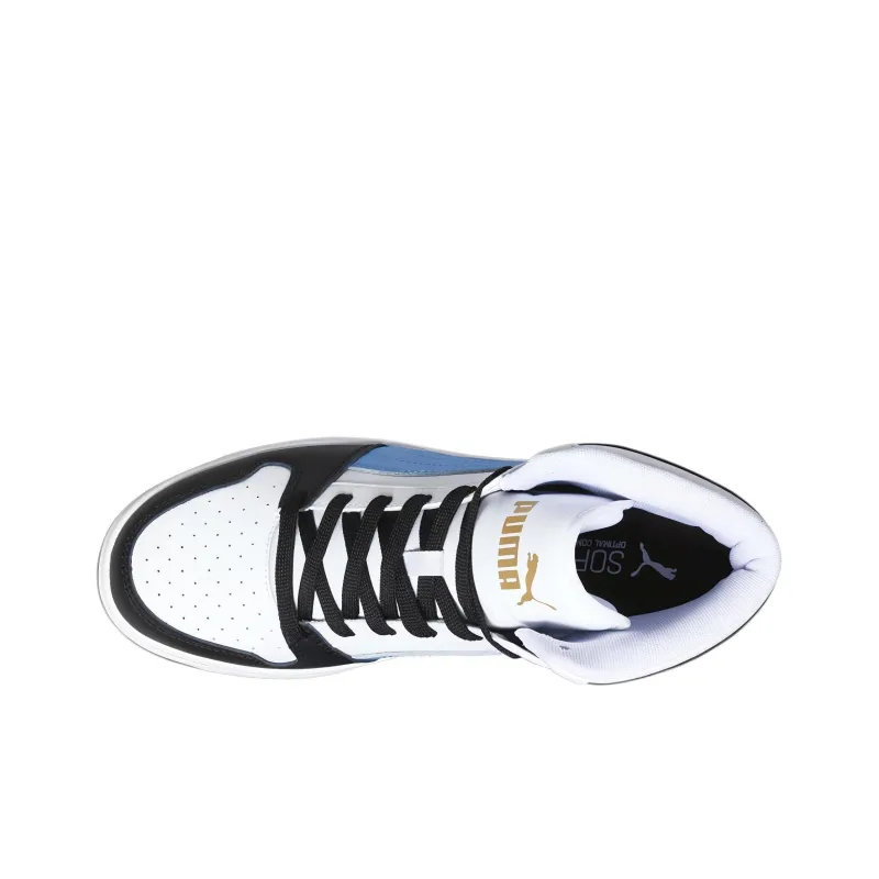 PUMA Rebound Layup Slip-Resistant High-Top Skateboard Shoes Men's White Black Blue-3