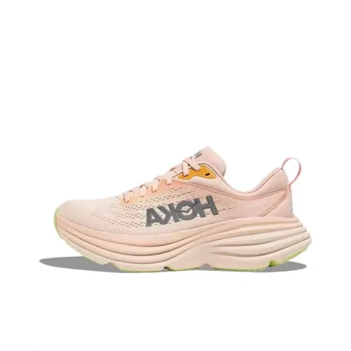 HOKA ONE ONE Bondi 8 Running Shoes Women's Low-Top Pink/Orange/Black