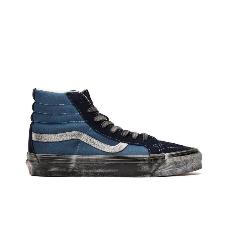 Vans Vault Ua Og Sk8 Hi Lx Stressed Navy Blue-1