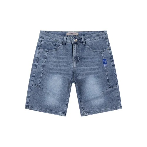 Tonlion Denim Shorts Men Light Blue