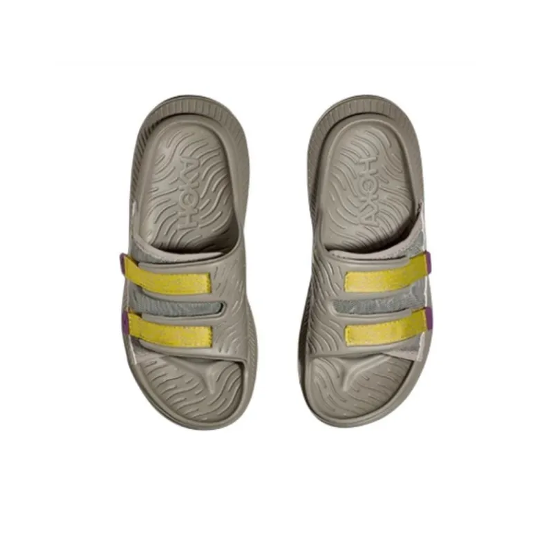HOKA ONE ONE ORA Luxe Rubber Sole Slip Resistant Slide Slippers Unisex Cyan-3