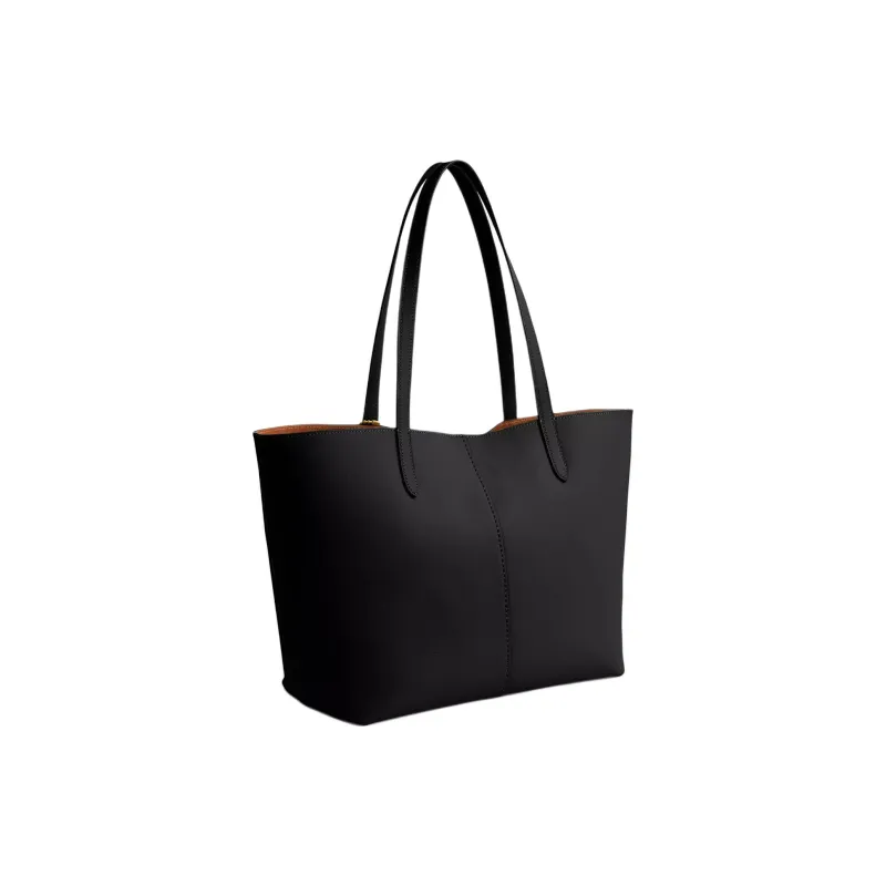 COACH Grain Leather Tote Bag, Shopping Bag, Shoulder Bag, Handbag Tubas Women's Brass & Black-1