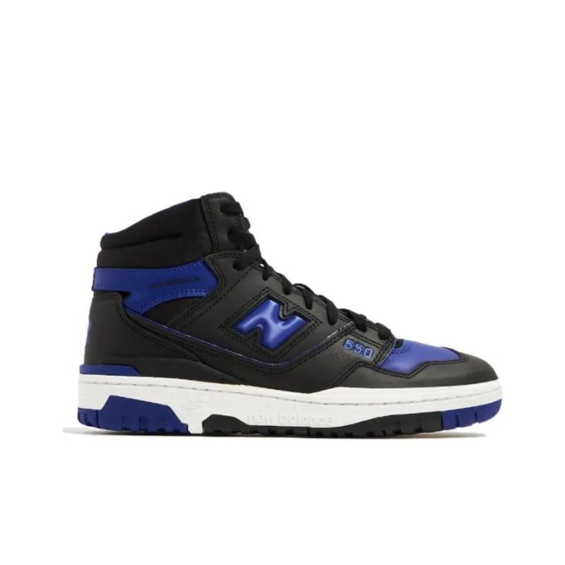New Balance NB 650 Abrasion Resistant Breathable Mid Top Vintage Basketball Shoes Men's Black Blue-1