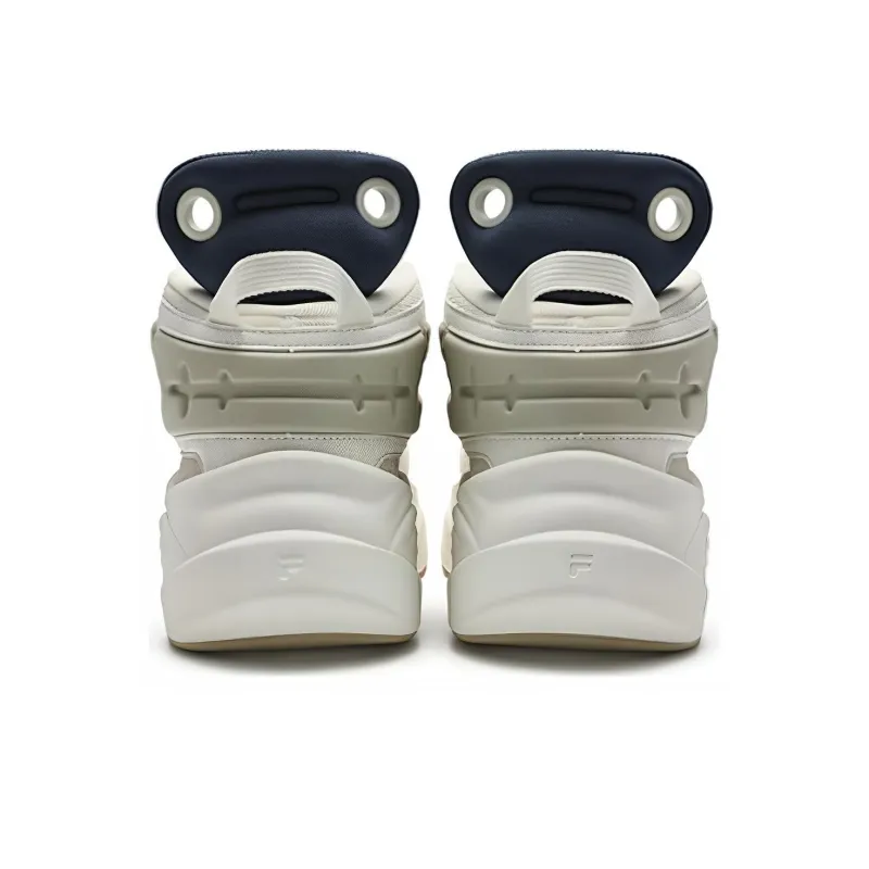 FILA FUSION THE MASH Cushioning Wear Resistant Low Top Vintage Basketball Shoes Men's White-3