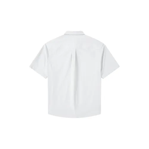 A.B.X Color Block Line Design Rivet Pocket Lapel Silhouette Short Sleeved Shirt Unisex